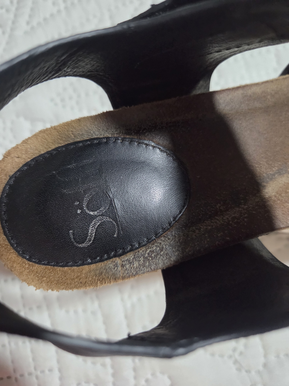 Sofft Black Strappy Cork Wedge Sandal with White Platform - Picture 6 of 6